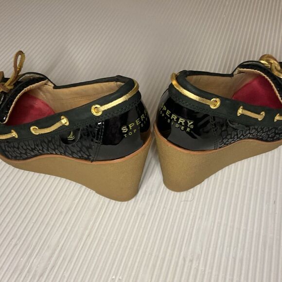 Sperry Top-Sider Woman's Sz 8.5 Leopard embossed wedges - Picture 4 of 9
